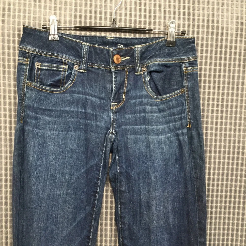 American Eagle Womens Slim Boot Jeans Stretch Size 4 Short Dark Wash Blue